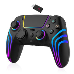 Exrp Wireless Controller for PS5 with RGB Lighting, Enhanced Wireless Bluetooth Controller, Work for Windows PC, Android, Steam and Switch