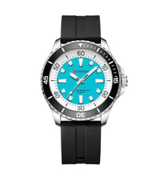 CURREN Original Fashion Men Watches Luxury Sports Silicone Strap Waterproof Quartz Wristwatch with Luminous Hands 8448 - BLACK SKY