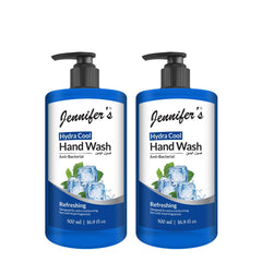 Jennifer's Hydra Cool Hand Wash, Antibacterial, Refreshing, and Moisturizing with Fresh Fragrance,500ml- Pack of 2