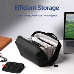TERRIFI Electronics Organizer, Waterproof Travel Accessory Handle Bag for Tech Pouch for Cables, Camera Batteries, Power Bank, SD/TF Cards, Black