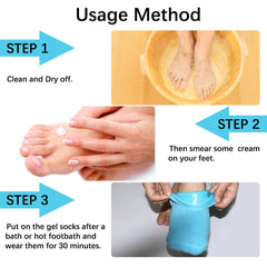 Pnrskter Moisturizing Socks, Gel Socks Soft Moisturizing Gel Socks, Gel Spa Socks for Repairing and Softening Dry Cracked Feet Skins, Gel Lining Infused with Essential Oils and Vitamins