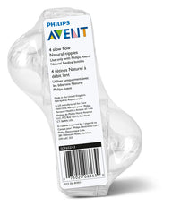 Philips Avent Natural Baby Bottle Slow Flow, 1M+, 4pk, Flow 2, SCF652/43