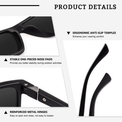 GQUEEN Classic Horn Rimmed Semi Rimless Polarized Sunglasses for Men Women GQO6