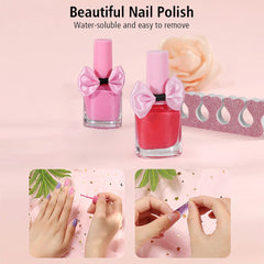 Morelian 20pcs/set Girls Makeup Kit Real Kids Make Up Set Cosmetics Play Set Washable Safe with Carry Case for Little Girls Party Game Birthday Gift