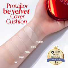 Espoir Pro Tailor Be Velvet Cushion SPF34 PA++ #3 Petal 0.45oz with 0.45oz Refill | Lightweight Matte Skin Full Coverage Cushion Foundation | Flawless Finish, Long-Lasting Comfort | Korean Makeup