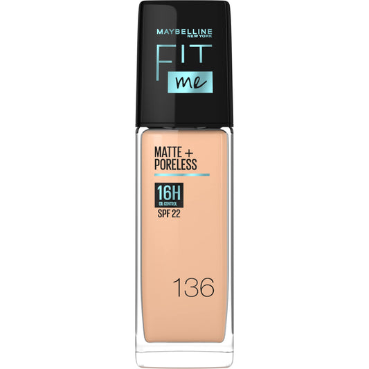 Maybelline New York New York Fit Me Matte & Poreless Foundation 16H Oil Control with SPF 22-136