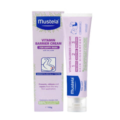 Mustela Baby Diaper Rash Vitamin Barrier Cream 123 - Skin Protectant with Zinc Oxide - Fragrance-Free & Paraben Free - with 98% Natural Ingredients β 100 ml