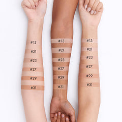 AGE 20's Signature Intense Sunscreen SPF 50+ Foundation, Natural Coverage, Cushion Korean Makeup, 71% Essence Natural Dewy Finish, Refill Included, 13 Ivory (0.49 oz x2 ea)