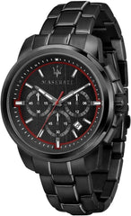 Maserati Men's Watch, Successo Collection, Chronograph Watch, Made of Stainless Steel and Black PVD - R8873621014, Black, Bracelet