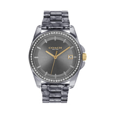 COACH WOMEN'S GREY DIAL BLACK TRANSPARENT SIG C ACETATE BRACELET WATCH - 14504273