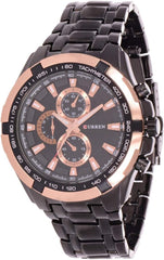 CURREN 8023 Men's Stainless Steel Analog Quartz Watch-Black