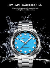 CURREN New Model CURREN-men's analog quartz wristwatches, stainless steel bracelet, luminous hand watch, simple, business, fashion brand, 8451 - SILVER SKY