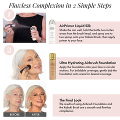 Jerome Alexander Airbrush Foundation Ultra Hydrating, Spray Foundation Makeup with 2x the Active Ingredients, Ultra-Light, Buildable, Full Coverage Formula (Light Medium)