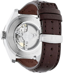 Tissot Mens PRS 516 Powermatic 80 316L Stainless Steel case Automatic Watch, Brown, Leather, 20 (T1314301603200)