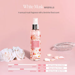 Bouquet Garni Body Mist White Musk - Vitamin E Long Lasting Deep Moisturizing Fragrance Body Spray for Women - Citrus Acid Removing Dead Skin Cells - Low Irritation with Safe Ingredients - 4.9 Fl Oz