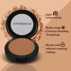 COLORESSENCE High Definition Liquid Foundation Full Coverage Lightweight Waterproof N Matte Bronzer Contour Powder Natural Highlighter for Face Sculpting Sun Kissed Look | 10 gm