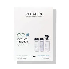 ZENAGEN Evolve Trio Kit for Visibly Damaged, Dull Hair | Nourishing Shampoo + Conditioner + Leave-In Conditioner, Restores Shine, Strength & Vitality, Plant-Based, Vegan, All Hair Types 1 ea