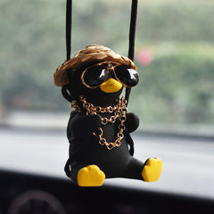 Kiofs Swinging Duck Car Hanging Ornament, Cool Car Hanging Accessories for Rear View Mirror, Cute Car Pendant Swinging Sunglasses Duck Hanging Swing