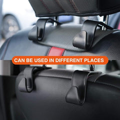 ECVV Car Seat Headrest Hooks for Back Organizer Hanger Storage Hook Purse Holder fit Universal Vehicle Women Bag Clothes Coats Grocery Bags 4 Pack (Black)
