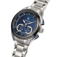 Maserati Men's Watch, TRAGUARDO Collection, Made of Steel - R8873612014 - Silver/Blue