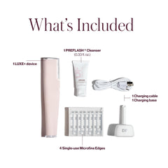 DERMAFLASH LUXE+ Sonic Dermaplaning Tool for Face Peach Fuzz Removal, Anti-Aging and Exfoliation, Icy Pink
