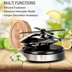 NICEADA Car Air Freshener, Helicopter Solar Energy Rotating Aromatherapy Aviation Al Alloy Diffuser, Interior Decoration Accessories Diffuser for Car and Home (Silver)