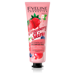 Eveline Cosmetics Regenerating Hand Balm with Strawberry Skin | Infused with Pomegranate, Acai Berries and Shea Butter | With Fast Absorbing Formula | 50ml