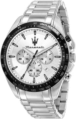 Maserati Traguardo 45 mm Chronograph Men's Watch, Silver, Chronograph