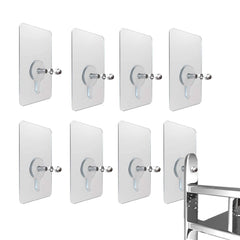 Rethan Adhesive Wall Hooks, 8pcs Heavy Duty Wall Hooks Self Adhesive Hook Strong Nail Transparent Screw Holder Self-Sticking Wall Hooks for Bathroom Kitchen Wall Hanging Ceiling, Screw Net Length 8mm