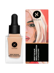 SUGAR Cosmetics Drop The Base Serum Foundation | Medium Coverage | Lasts 8 Hrs+ | Natural Finish | 20ml - 15 Cappuccino (Light, Cool Undertone)