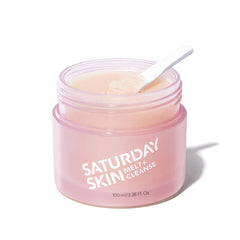 Saturday Skin Melt + Cleanse Makeup Remover Balm Daily Cleansing Facial Balm to Oil Double Face Wash Vegan Remove Waterproof Makeup and Mascara3.38Fl.Oz.