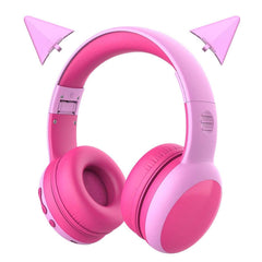 Masroo Bluetooth Kids Headphones with Microphone,Children's Wireless Headsets with 85dB Volume Limited Hearing Protection,Stereo Over-Ear Headphones for Boys and Girls (Pink)
