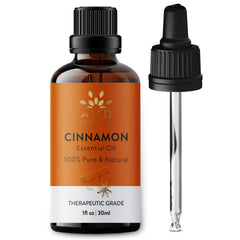 AVD ORGANICS Cinnamon Essential Oil 30ml | 100% Pure & Natural | UNDILUTED Therapeutic Grade | Perfect for Aromatherapy Relaxation Skin Care & More |1 fl. Oz