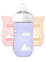 LOTBILL 3 Pack Silicone Sleeves for Avent Natural Glass Baby Bottles, Protection and Insulation, Glass Baby Bottle Sleeve Compatible with Avent Glass Bottles 8 oz, Dishwasher Safe, BPA Free