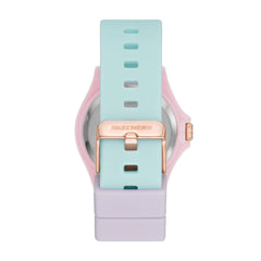 Skechers Women's Rosencrans Mid Quartz Plastic and Silicone Casual Sports Watch - Pink/Purple/Green