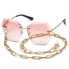 AEVOGUE Sunglasses For Women Oversized Rimless Diamond Cutting Lens Sun Glasses AE0534
