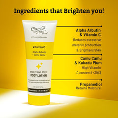 Chemist at Play Brightening Body Lotion with Ceramides | Alpha Arbutin, Camu Camu & Vitamin C | All Skin Types | For Bright, Moisturized & Glowing Skin | 200 ml