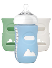 LOTBILL 3 Pack Silicone Bottle Sleeves for Avent Natural Glass Baby Bottles, Protection and Insulation, Glass Baby Bottle Sleeve Compatible with Avent Glass Bottles 8 oz, Dishwasher Safe, BPA Free