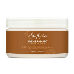 Shea Moisture Even & Radiant Facial Cleanser for Uneven Skin Tone and Dark Spots, 3-in-1 Cleansing Balm with Raw Honey, 3.2 oz