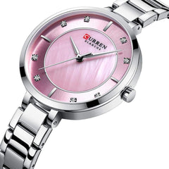 CURREN 9051 Women Newest Quartz Watches Stainless Steel Dress Bracelet Ladies Watch