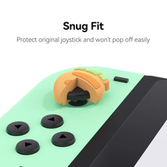 GeekShare Cute Silicone Game Console Thumb Grip Caps, Joystick Cover Compatible with Switch/OLED/Switch Lite, 4PCS - Rabbit & Carrot