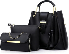 Homarket Purses and Handbags 3PACK for Women Fashion Ladies PU Leather Top Handle Satchel Shoulder Tote Bags