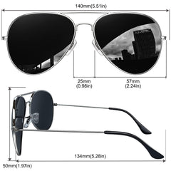 KANASTAL Polarized Sunglasses for Women and Men, Metal Frame Sun Glasses Retro Shades for Mens Driving Outdoor Military Style 100% UV400 Protection