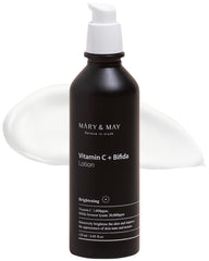 Mary&May Vitamin C + Bifida Lotion, 30,000ppm Bifida fermentation with 1,000ppm Vitamin C to brighten dull skin and moisturization - 4.05 fl oz