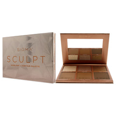Sigma Beauty Sculpt Highlight and Contour palette, 6 pigmented shimmery & matte shades, vegan makeup, blendable & buildable for flawless finish.