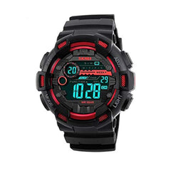 SKMEI Multiple Time Zone Digital Watch - Black / Red
