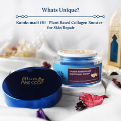 Blue Nectar Ayurvedic Anti Aging Night Cream for Men to reduce fine lines and wrinkles | Skin Repair & Nourishment | Best Men Face Moisturizer to Add Natural Glow for Youthful Look (16 Herbs, 50g)