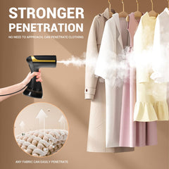 Beauenty Steamer for Clothes, Steam Iron Garment & Fabric Wrinkle Remover, 30-Second Fast Heat Up, 350ml Detachable Water Tank, 30 Minutes Continuous Steam for Home, Office and Travel