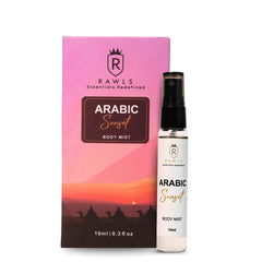 RAWLS Arabic Sunset Body Mist for Women β Long-Lasting Floral & Sandalwood Fragrance, Cruelty-Free & Vegan, Moisturizing Scented Mist for Freshness for Summer & Daily Use - 10ml