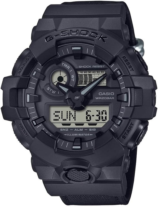 Casio G-Shock Analog-Digital World Time Watch - Black / Silver